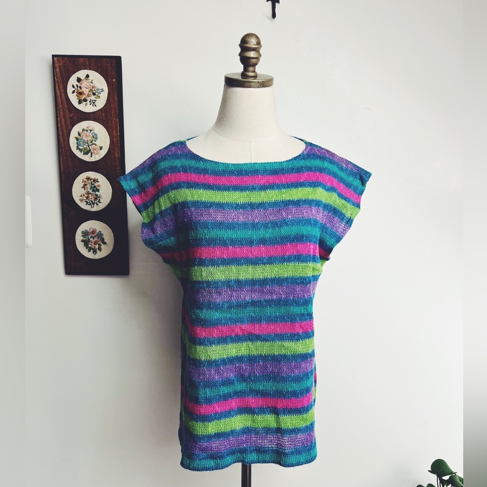 Vintage Italian Bold Striped Knit Top